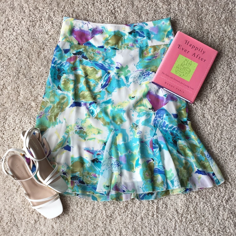 Reitmans Petites | Watercolour Knee Length Skirt